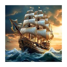 Ships Diamond Art Kits for Adults - 5D Full Drill Round Diamond Painting Kit f