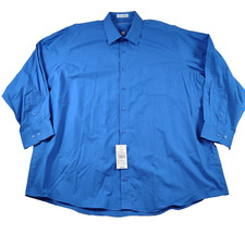 Pierre Cardin Shirt Pacific Blue Men  s 18-18.5 Long Sleeve Button Up Cotton