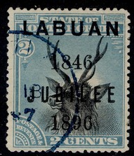 NORTH BORNEO - Labuan QV SG84, 2c black & blue, FINE USED. Cat &pound;38.