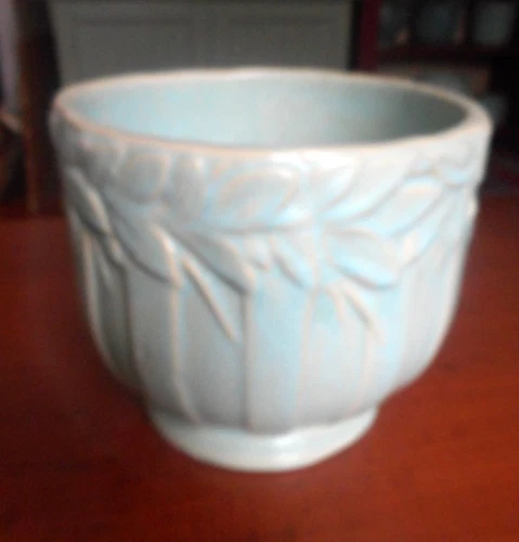 Vintage 1930s McCoy 7" large Sand Butterfly Jardiniere Blue/Green Jardinere Mint