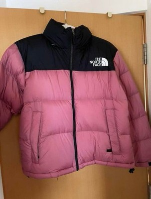 THE NORTH FACE Down Jacket logo zip Outdoor color Pink black fashion unisex L