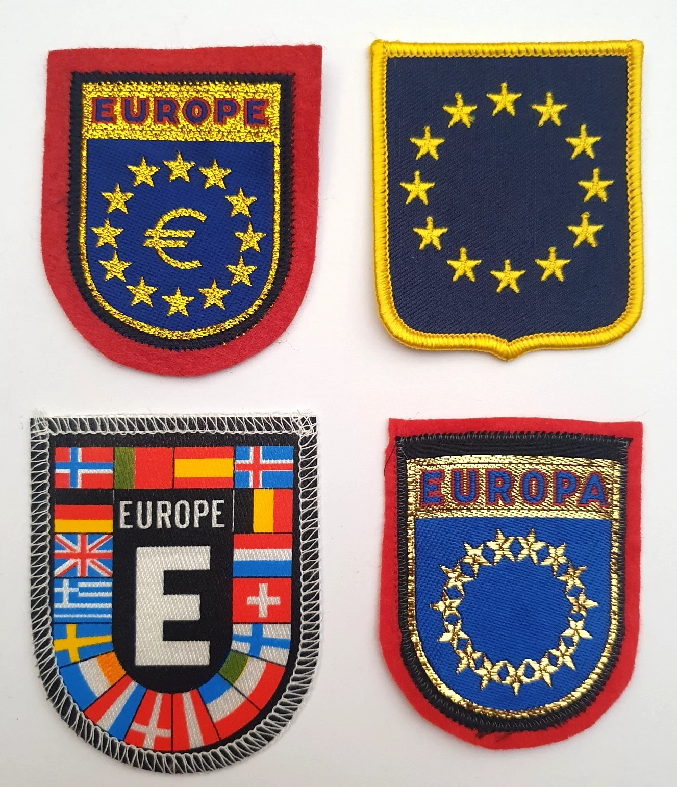 4 x Europe EU Embroidered Souvenir Tourist Badges Patches. European Union. V2