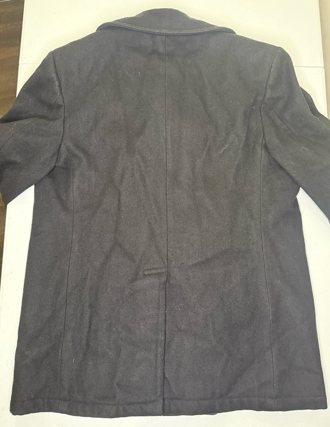 Genuine Sterlingwear USGI US Navy Pea Coat! Black 100% Wool! Size 46R Minty!