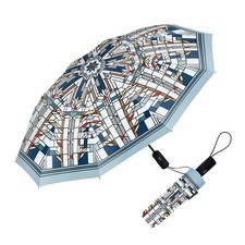 Architect Frank Lloyd Wright's Folding Modern Waterlillies Umbrella NIP 