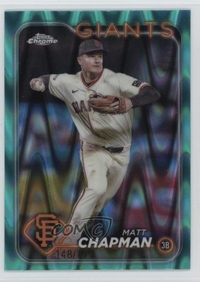 2024 Topps Chrome Aqua RayWave Refractor 148/199 Matt Chapman #81 d4v