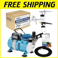 High-Performance Airbrush Set - Compressor & 3 Airbrushes