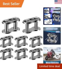 8 Pcs Heavy Duty Chain Master Links for Bicycles & Motorcycles - Alloy Steel
