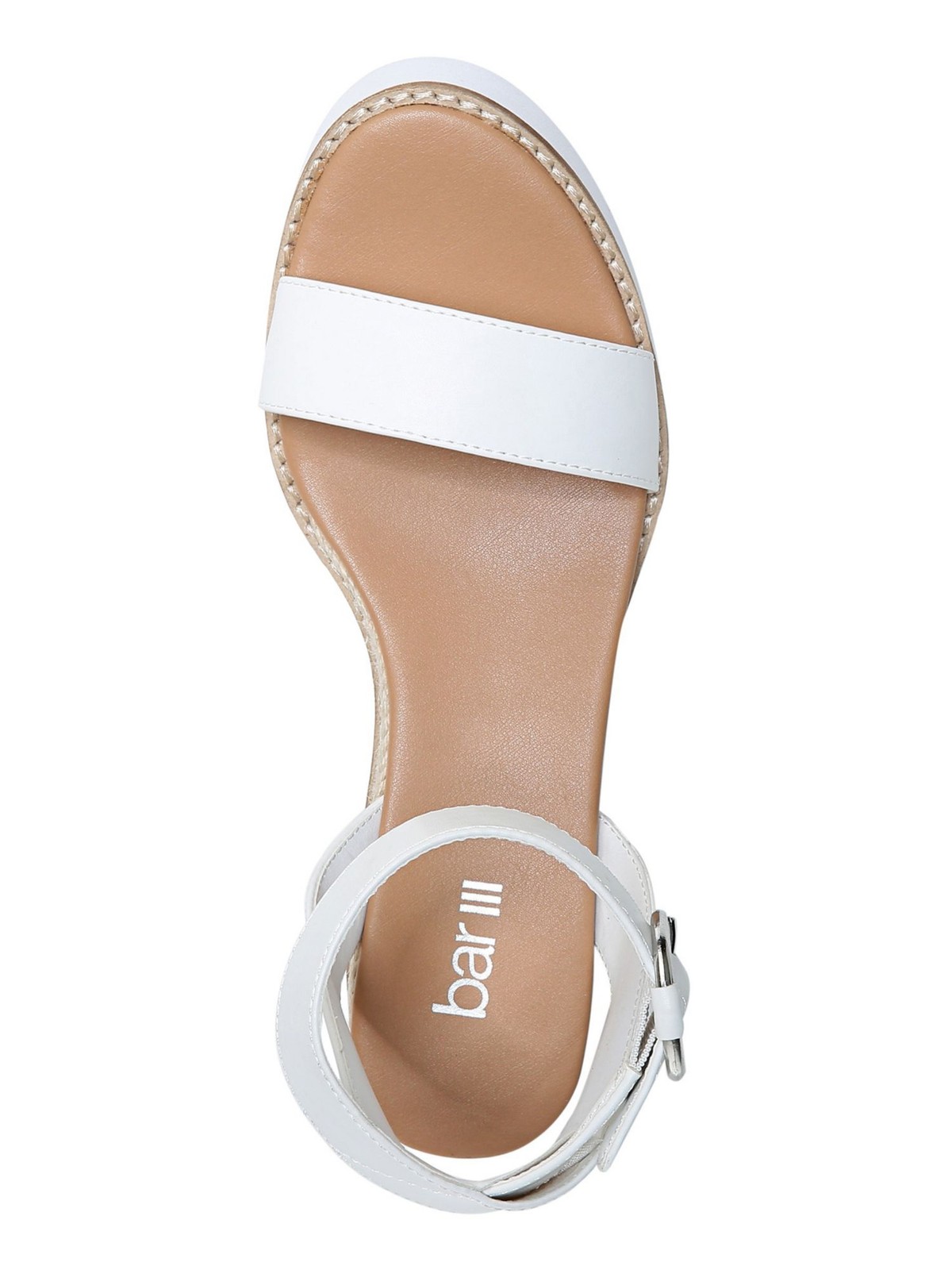 BAR III Womens White 1 Platform Dessi Almond Toe Wedge Slingback Sandal 9 M 4890₽