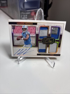 Hendon Hooker 4 Patch On Card Auto Gold /10 (RPA) Panini One 2023