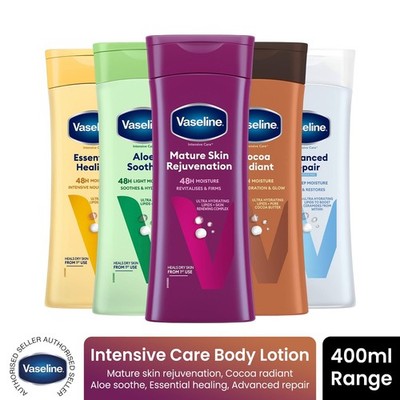 Vaseline Intensive Care Body Lotion, Aloe/Advanced/Cocoa/Mature/Essential, 400ml