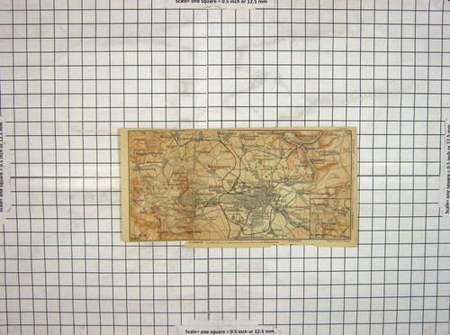 Original Old Antique Print Map Germany Street Plan Cassel Sandershausen