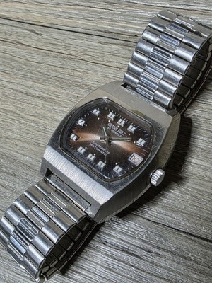 Vtg 60s Orient Grand Prix Calendar Auto Men's Automatic 30 Jewels Watch Working