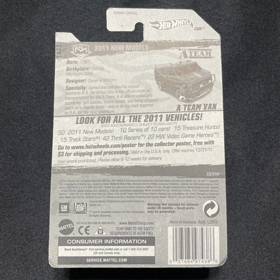 Hot Wheels 2011 1983 A Team Van NIB SEALED - Image 3 of 4