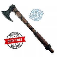 Ragnar Lothbrok Viking Axe – Hand-Forged 1095 Carbon Steel & Ash Wood