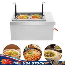 Commercial Electric Pasta Cooking Machine Noodle Boiler 2 Holes Pasta Maker 9L