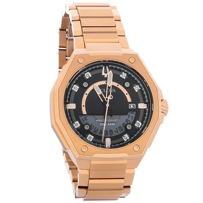 Bulova Precisionist X Men's Rose Gold PVD Stainless Quartz Watch 97D129