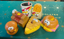 VINTAGE 1980's BURGER KING LICKETY SPLITS SET OF 6 ROLLING FOOD RACERS VERY NICE