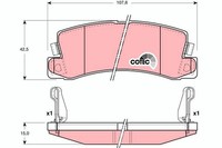 1 X Bremsbelagsatz BremsbeläGe TRW GDB3164 FüR Toyota