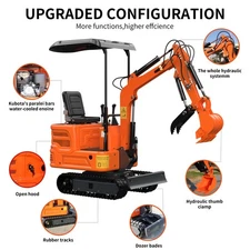 Free delivery.Mini crawler excavator.Biltong gasoline engine.Hydraulic thumb EPA