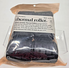 Kitsch Ceramic Thermal Rollers Black 8 Pc Hair Volume Curl Set New Sealed
