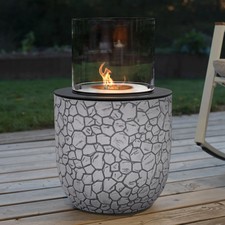 Muenkel Design Vagos – Mosaïque Blanche – BIO-Éthanol Foyer (FKE-0873.MOWS.MS)