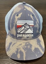 Patagonia ONE Trucker Hat Organic Blue Camo Snap Back Excellent