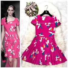 Chanel Runway Quilted Floral Dress Silk Size:34 Pink / Multicolor SK1697