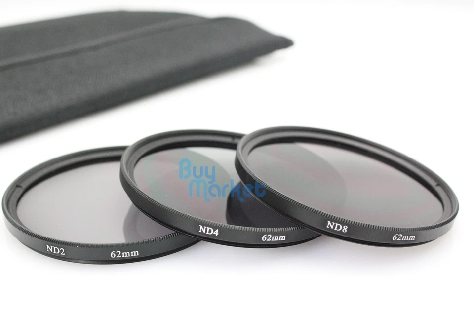 New 62mm ND2​+ND4+ND8+UV+CPL+Soft Filter Set ND & CASE for DSLR Camera Lens - Image 2 of 4