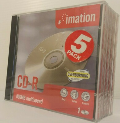 Imation CD-R 90 800MB/90min/5er PACK/Hohe Kapazität Leer CDR DATEN CD NEU 