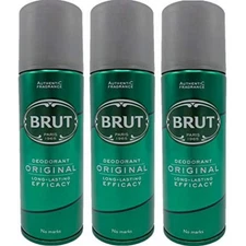 Brut Men's Deodorant Body Spray Original 200ml Pack of 3 Deodorants