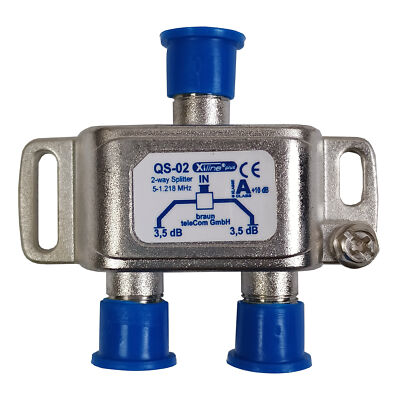 braun teleCom XiLine Plus - QS-02 5-1218 MHz 2-fach Splitter Kabel / CATV