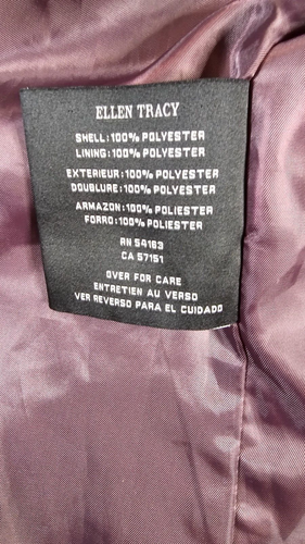 Ellen Tracy Womens Jacket Medium Rain Coat Polyester Purple - Picture 13 of 13