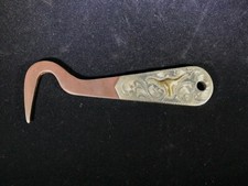 Unmarked Contemporary Silver And Gold Mounted Longhorn Hoof Pick