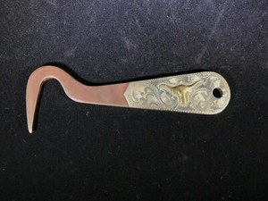 Unmarked Contemporary Silver And Gold Mounted Longhorn Hoof Pick