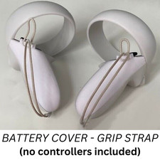 Battery Cover with Strap Grip Latch for Oculus Quest 2 Meta Controller Pair Ergo