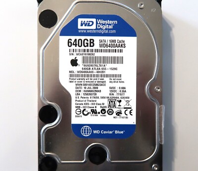 WD WD6400AAKS-40H2B1 DGRNHT2MHB (WCAS) Thailand 640gb Sata 3.5'' HDD SEP2009