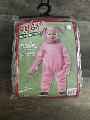 A Christmas Story Ralphie Pink Bunny Suit Pajamas Costume 18