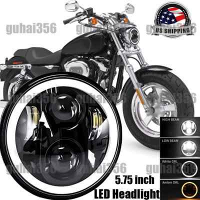 5.75'' LED Headlight Halo DRL for Harley-Davidson Sportster 1200 Custom XL1200C