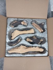 Set 6 pezzi di tronchi di legno in ceramica, uso interno, esterno, caminetti, pozzi del fuoco,