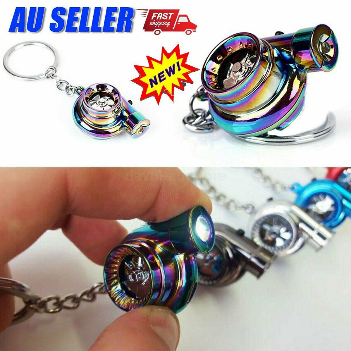 LED Light Keyring BOV Sound Electric Turbo Keychain Neo Rainbow Drift