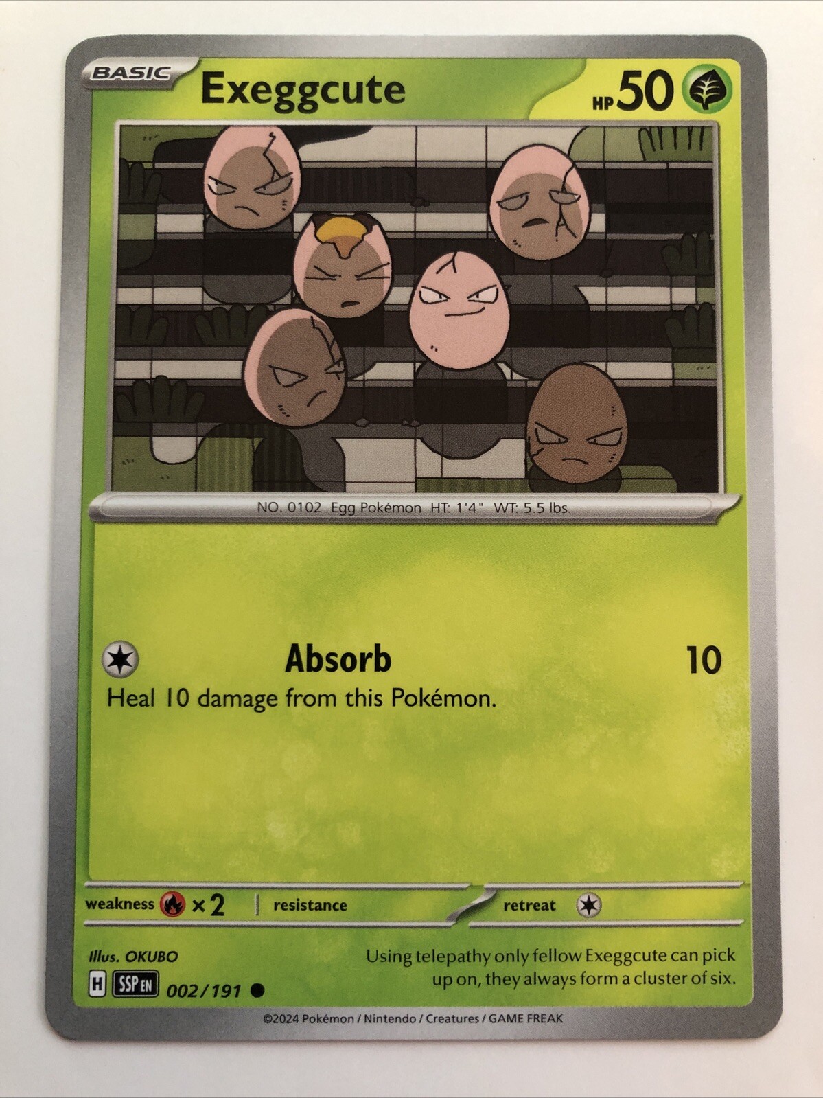 Pokémon TCG Surging Sparks Exeggcute 002/191 NM