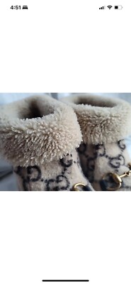 Gucci horsebit wool booties