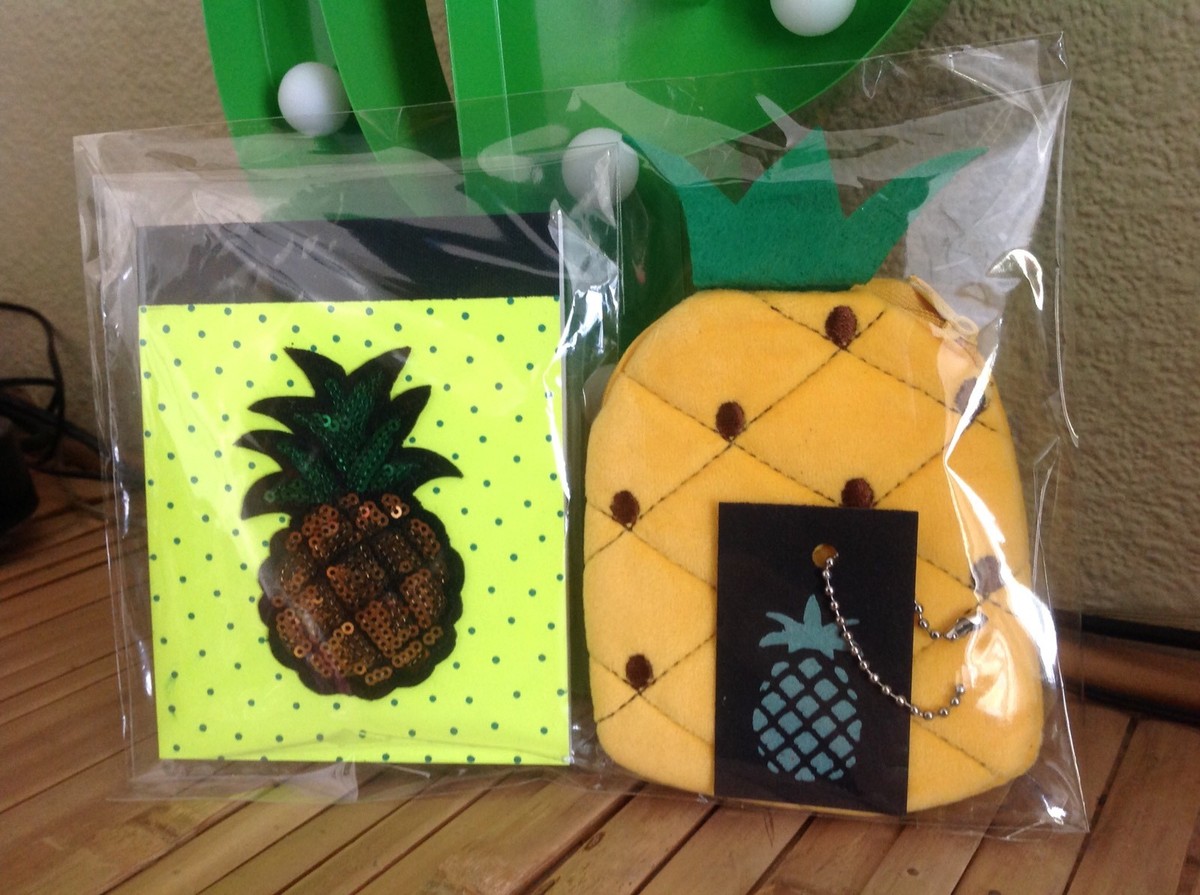 Retro🍍Pineapple Shaped Purse +sequin Notepad Piece Gift Set