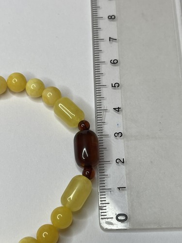 Multicolor AMBER Stone Bracelet. YELLOW ROUND CYLINDER Amber Beads Bracelet. - Picture 12 of 12