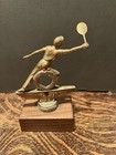 Art Deco Brass Tennis Player Personal Trophy — photo 2