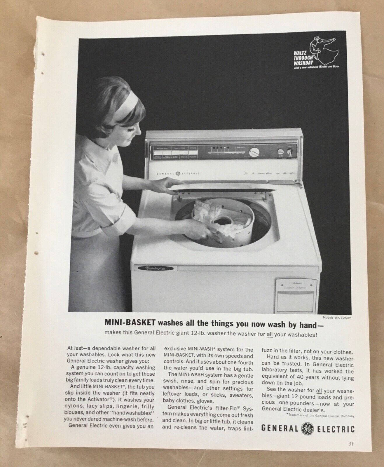 1920 OLD MAGAZINE PRINT AD, MAYTAG CABINET ELECTRIC WASHER