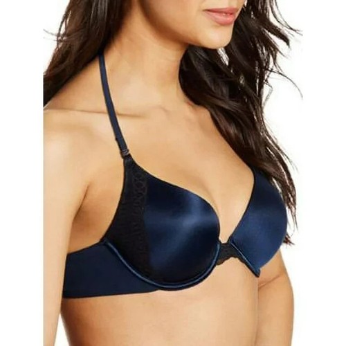NWT Maidenform 09428 Love The Lift Push-Up Demi Cup Bra 36B Navy / Black - 第 1/8 張圖片