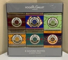 Vintage Set Of 6 Roger &  Gallet Perfumed Travel Guest Soaps In Boxes