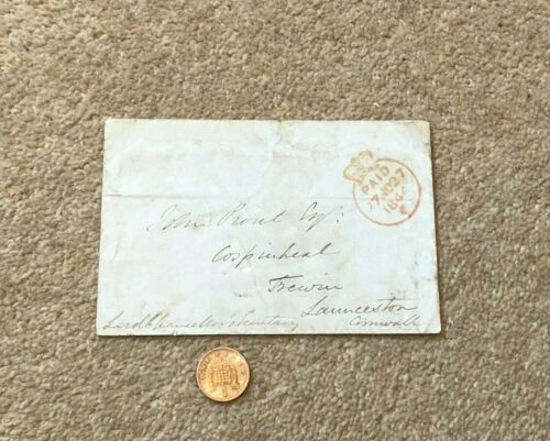 1844 Cubierta PAGADA John Prout Esq Launceston de Lord Chancellors Secretary #CO1 - Imagen 1 de 5