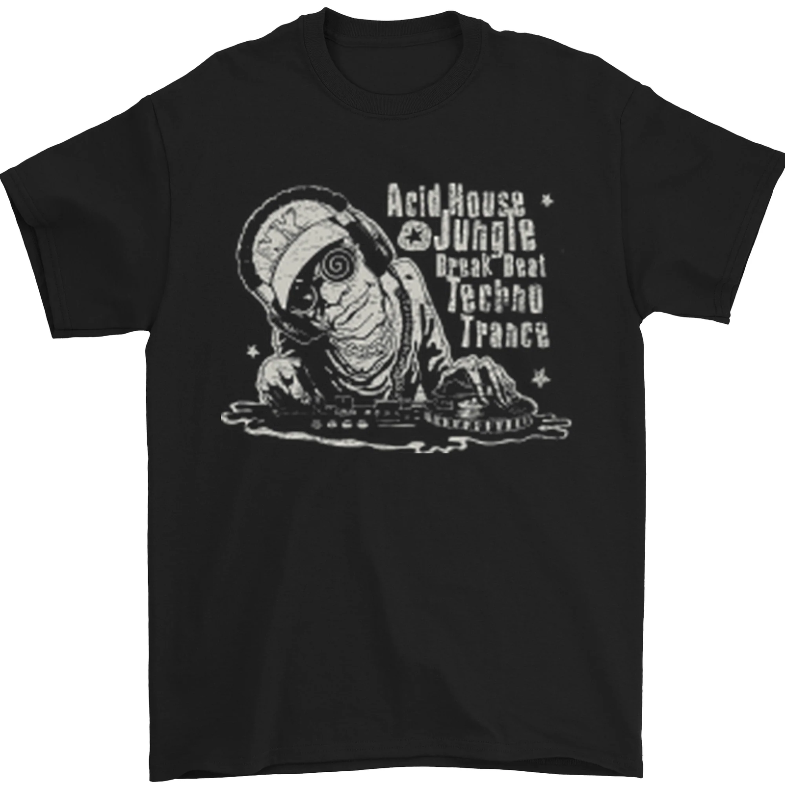 Twisted DJ Decks Vinyl DJing Acid House Mens T-Shirt 100% Cotton